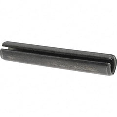 Value Collection - 1/2" Diam x 3" Long Slotted Spring Pin - Grade 1070-1090 Alloy Steel, Black Oxide Finish - Top Tool & Supply