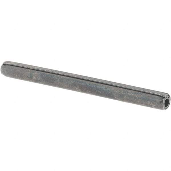 Value Collection - 1/8" Diam x 1-1/2" Long Coiled Spring Pin - Grade 1070-1090 Alloy Steel, Black Oxide Finish - Top Tool & Supply