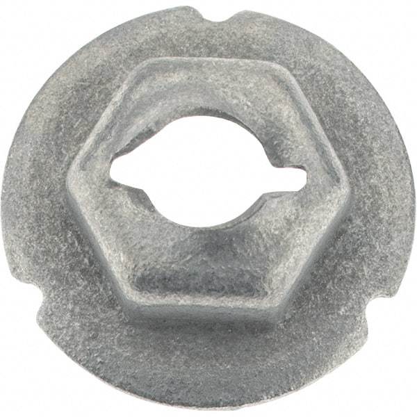 Value Collection - 3/16" Hole Diam, 5/8" OD, 3/8" Width Across Flats Washer Lock Nut - Zinc-Plated Spring Steel, For Use with Non Threaded Fasteners - Top Tool & Supply