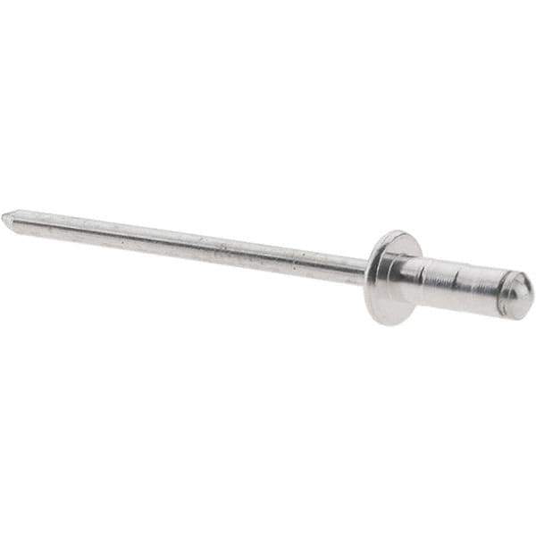 Value Collection - Dome Head Aluminum Multi Grip Blind Rivet - Steel Mandrel, 0.039" to 0.189" Grip, 0.328" Length Under Head, 1/8" Body Diam - Top Tool & Supply