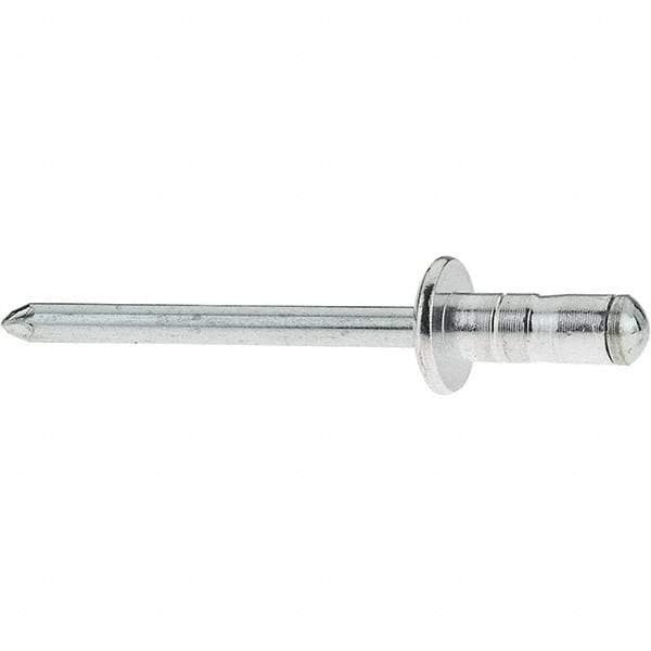 RivetKing - Dome Head Aluminum Multi Grip Blind Rivet - Steel Mandrel, 0.063" to 0.252" Grip, 0.44" Length Under Head, 3/16" Body Diam - Top Tool & Supply