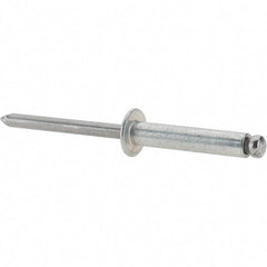 Value Collection - Size 612 Dome Head Steel Open End Blind Rivet - Steel Mandrel, 0.626" to 3/4" Grip, 3/8" Head Diam, 0.192" to 0.196" Hole Diam, 0.95" Length Under Head, 3/16" Body Diam - Top Tool & Supply