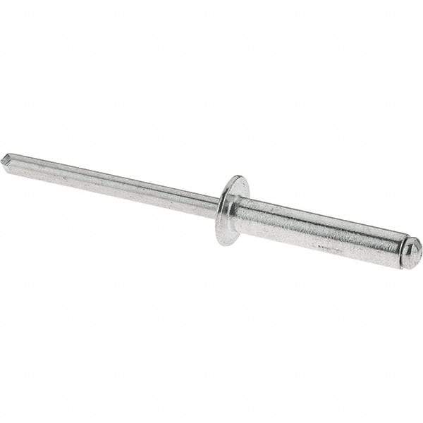 RivetKing - Size 6-12 Dome Head Aluminum Open End Blind Rivet - Aluminum Mandrel, 5/8" to 3/4" Grip, 3/16" Body Diam - Top Tool & Supply