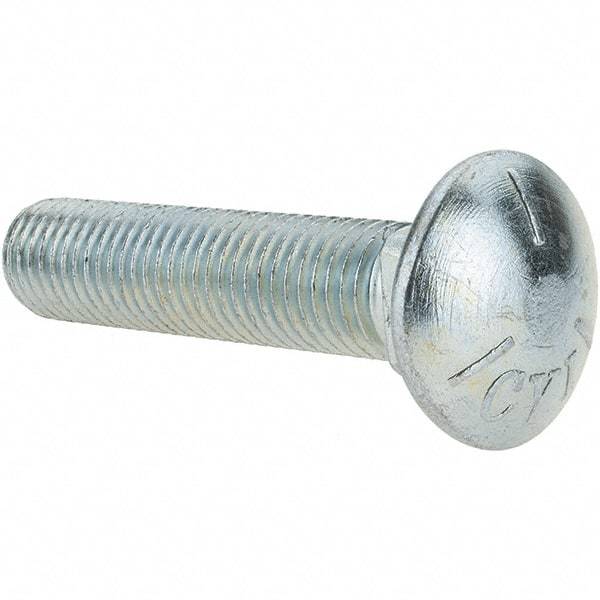 Value Collection - 3/4-10 UNC 3-1/2" Length Under Head, Standard Square Neck, Carriage Bolt - Grade 5 Steel, Zinc-Plated Finish - Top Tool & Supply