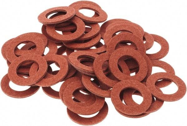 Value Collection - Vulcanized Fibre Standard Flat Washer - 1/4" ID x 0.437" OD, 0.031" Thick, Plain Finish - Top Tool & Supply