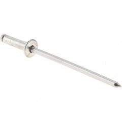 Value Collection - Size 34 Dome Head Aluminum Open End Blind Rivet - Aluminum Mandrel, 0.126" to 1/4" Grip, 0.188" Head Diam, 0.097" to 0.1" Hole Diam, 3/8" Length Under Head, 3/32" Body Diam - Top Tool & Supply