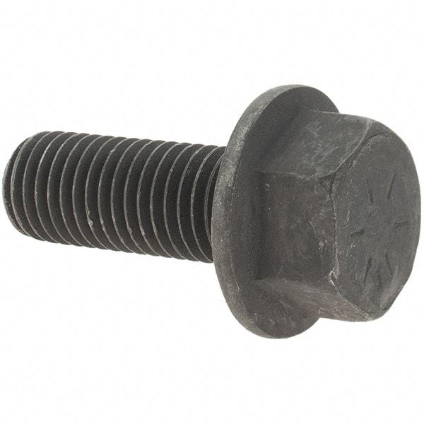 Value Collection - 3/4-10 UNC, 2" Length Under Head, Hex Drive Flange Bolt - 1-3/4" Thread Length, Grade 8 Alloy Steel, Smooth Flange, Uncoated - Top Tool & Supply