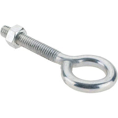 Made in USA - 5/16-18, Zinc-Plated Finish, Steel Wire Turned Eye Bolt - 1-3/4" Thread Length, 3/4" ID, 2" Shank Length - Top Tool & Supply