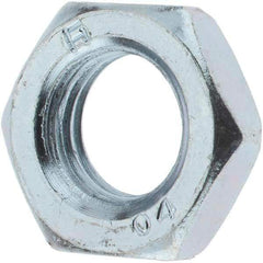 Value Collection - M12x1.50 Metric Fine Steel Right Hand Hex Jam Nut - 19mm Across Flats, 6mm High, Zinc-Plated Finish - Top Tool & Supply