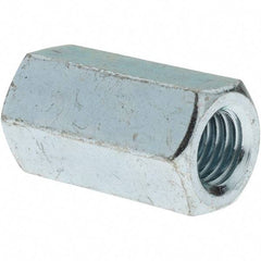 Value Collection - M12x1.75 Metric Coarse, 36mm OAL Steel Standard Coupling Nut - Zinc-Plated Finish, 19mm Width Across Flats, 21.1mm Width Across Points - Top Tool & Supply