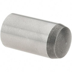 Value Collection - 8mm Diam x 16mm Pin Length Grade 8 Alloy Steel Precision Dowel Pin - Bright Finish, 1 Rounded End - Top Tool & Supply