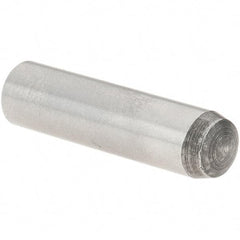 Value Collection - 6mm Diam x 24mm Pin Length Grade 8 Alloy Steel Precision Dowel Pin - Bright Finish, 1 Rounded End - Top Tool & Supply