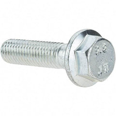 Value Collection - M10x1.50 Metric Coarse, 40mm Length Under Head, Hex Drive Flange Bolt - 26mm Thread Length, Grade 8.8 Steel, Smooth Flange, Zinc-Plated Finish - Top Tool & Supply