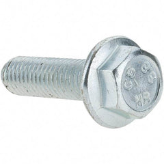 Value Collection - M10x1.50 Metric Coarse, 35mm Length Under Head, Hex Drive Flange Bolt - 26mm Thread Length, Grade 8.8 Steel, Smooth Flange, Zinc-Plated Finish - Top Tool & Supply