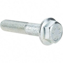 Value Collection - M10x1.50 Metric Coarse, 50mm Length Under Head, Hex Drive Flange Bolt - 26mm Thread Length, Grade 8.8 Steel, Smooth Flange, Zinc-Plated Finish - Top Tool & Supply