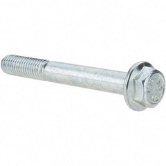 Value Collection - M10x1.50 Metric Coarse, 80mm Length Under Head, Hex Drive Flange Bolt - 26mm Thread Length, Grade 8.8 Steel, Smooth Flange, Zinc-Plated Finish - Top Tool & Supply