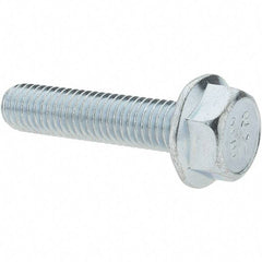 Value Collection - M8x1.25 Metric Coarse, 35mm Length Under Head, Hex Drive Flange Bolt - 22mm Thread Length, Grade 8.8 Steel, Smooth Flange, Zinc-Plated Finish - Top Tool & Supply