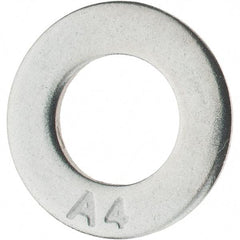 Value Collection - M8 Screw, Grade 316 Stainless Steel Standard Flat Washer - 8.4mm ID x 16mm OD, Plain Finish - Top Tool & Supply