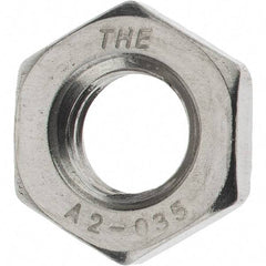 Value Collection - M10x1.50 Metric Coarse Stainless Steel Right Hand Hex Jam Nut - 17mm Across Flats, 5mm High, Zinc Clear Finish - Top Tool & Supply