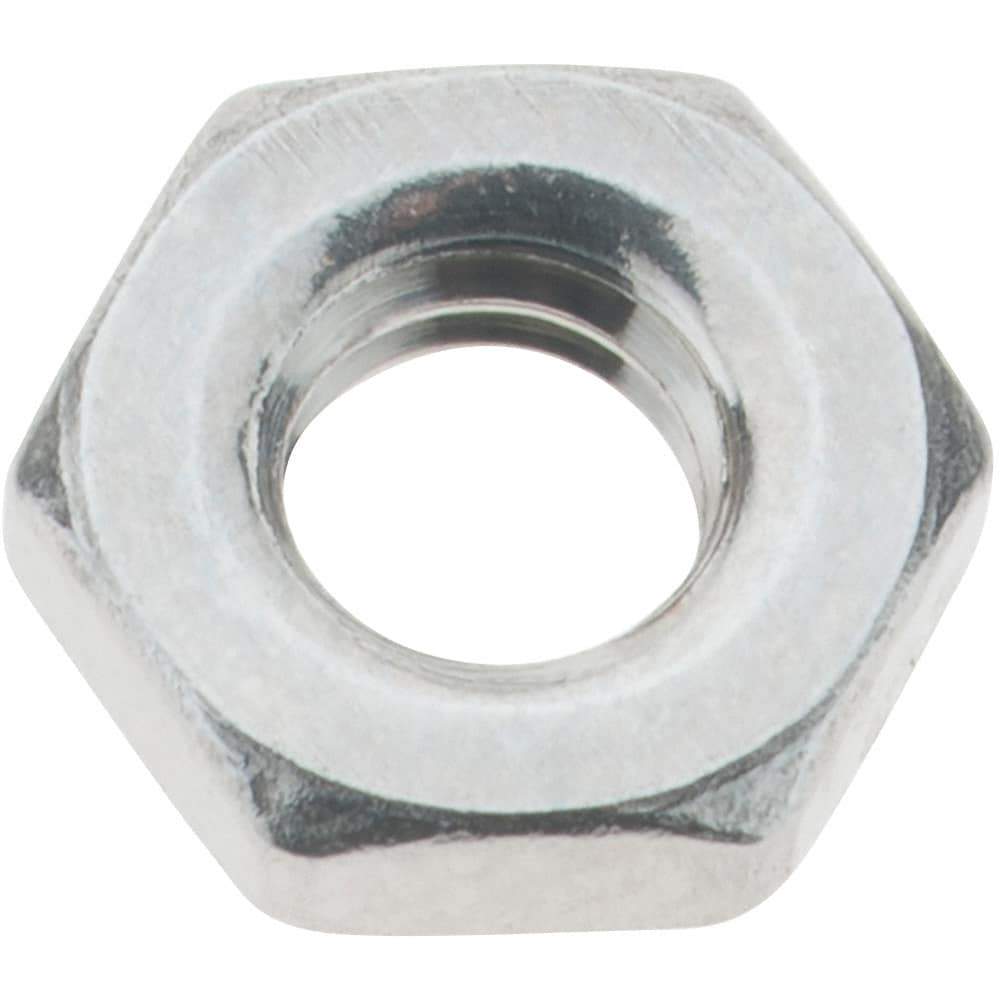 Value Collection - M4x0.70 Metric Coarse Stainless Steel Right Hand Hex Jam Nut - 7mm Across Flats, 2.2mm High, Uncoated - Top Tool & Supply