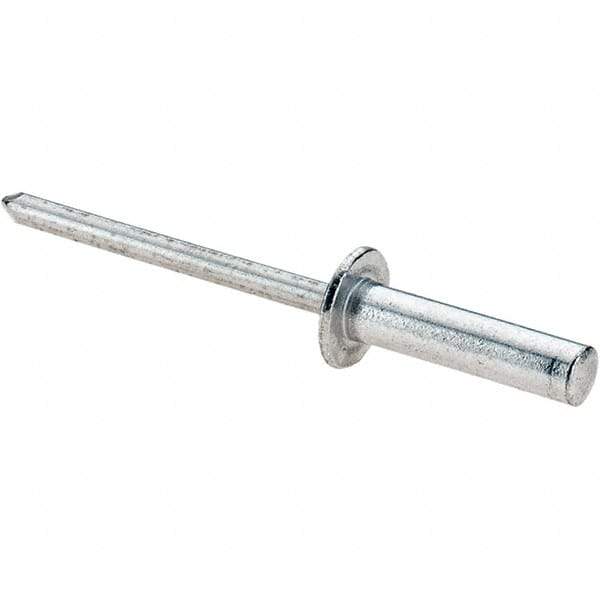 Value Collection - Size 68 Dome Head Aluminum Closed End Sealing Blind Rivet - Aluminum Mandrel, 0.376" to 1/2" Grip, 0.374" Head Diam, 0.192" to 0.196" Hole Diam, 0.748" Length Under Head, 3/16" Body Diam - Top Tool & Supply