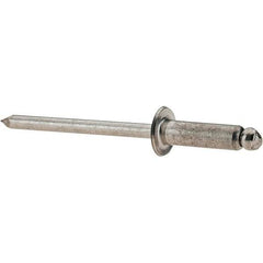 Value Collection - Size 56 Dome Head Stainless Steel Open End Blind Rivet - Stainless Steel Mandrel, 0.251" to 3/8" Grip, 0.312" Head Diam, 0.16" to 0.164" Hole Diam, 0.55" Length Under Head, 5/32" Body Diam - Top Tool & Supply