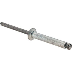 Value Collection - Size 616 Dome Head Aluminum Open End Blind Rivet - Steel Mandrel, 0.751" to 1" Grip, 3/8" Head Diam, 0.192" to 0.196" Hole Diam, 1.2" Length Under Head, 3/16" Body Diam - Top Tool & Supply