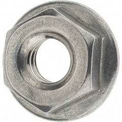 Value Collection - 1/4-20, 19/32" Flange Diam, Serrated Flange Nut - Grade 18-8 Stainless Steel, 0.236" Flange Height - Top Tool & Supply