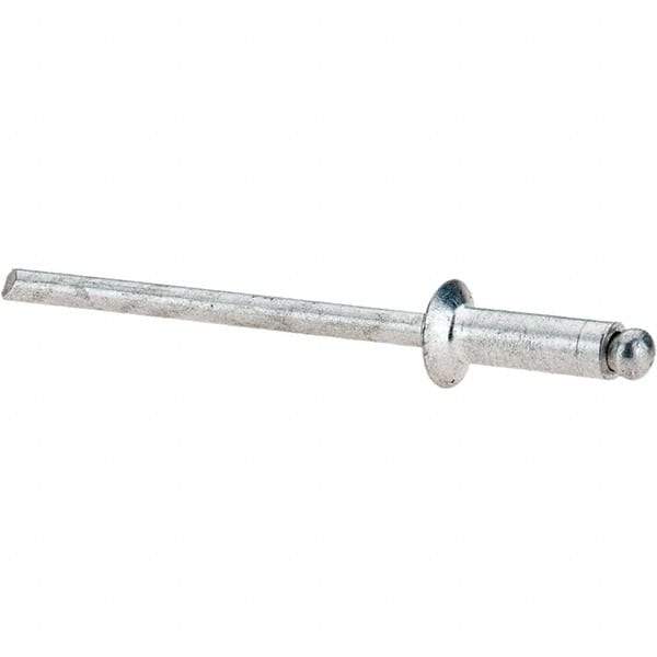 Value Collection - Size 44 Countersunk Head Aluminum Open End Blind Rivet - Aluminum Mandrel, 0.188" to 1/4" Grip, 0.22" Head Diam, 0.129" to 0.133" Hole Diam, 0.4" Length Under Head, 1/8" Body Diam - Top Tool & Supply