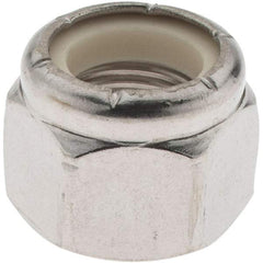 Value Collection - 1/2-20 UNF 18-8 Hex Lock Nut with Nylon Insert - 3/4" Width Across Flats, 19/32" High, Uncoated - Top Tool & Supply