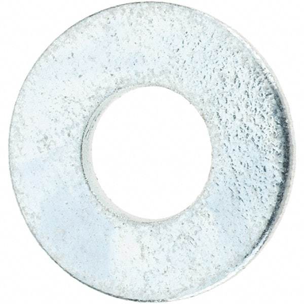 Value Collection - #10 Screw, Steel SAE Flat Washer - 7/32" ID x 1/2" OD, 3/64" Thick, Zinc-Plated Finish - Top Tool & Supply