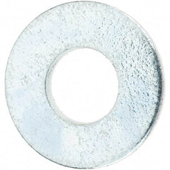 Value Collection - #10 Screw, Steel SAE Flat Washer - 7/32" ID x 1/2" OD, 3/64" Thick, Zinc-Plated Finish - Top Tool & Supply