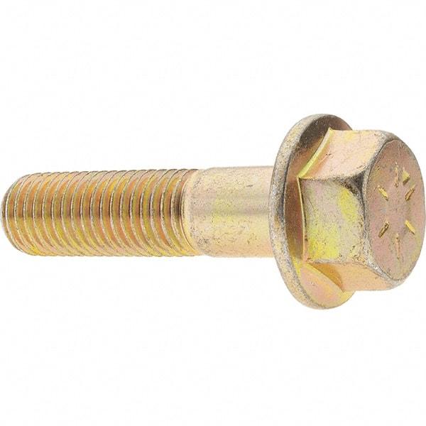 Value Collection - 3/4-10 UNC, 3" Length Under Head, Hex Drive Flange Bolt - 1-3/4" Thread Length, Grade 8 Alloy Steel, Smooth Flange, Zinc-Plated Finish - Top Tool & Supply