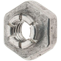 Value Collection - #6-32 UNJC 18-8 Hex Lock Nut with Expanding Flex Top - 5/16" Width Across Flats, 3/16" High, Uncoated, Meets Military Specifications - Top Tool & Supply