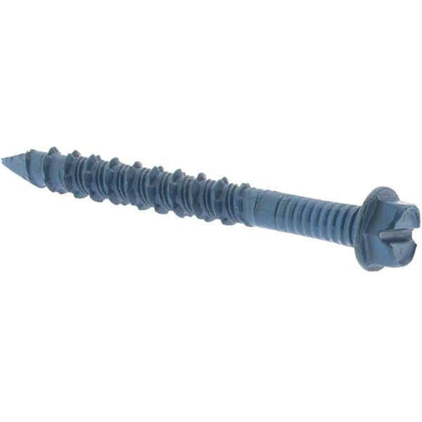 Value Collection - 1/4" Diam, 2-1/4" Length Under Head, Hex Drive, Concrete Screw & Masonry Fastener - Top Tool & Supply