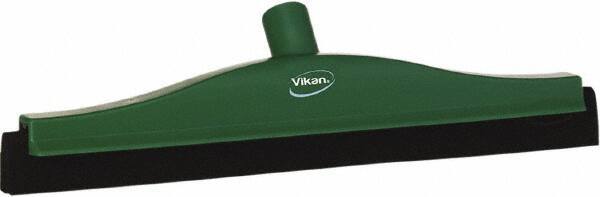 Vikan - 16" Foam Rubber Blade Bench Squeegee - Double Edge, Green, Plastic Holder - Top Tool & Supply