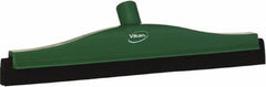 Vikan - 16" Foam Rubber Blade Bench Squeegee - Double Edge, Green, Plastic Holder - Top Tool & Supply