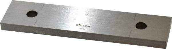 Mitutoyo - 6" Rectangular Steel Gage Block - Accuracy Grade 0, Includes Certificate of Inspection - Top Tool & Supply