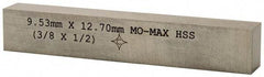 Cleveland - M2 High Speed Steel Rectangular Tool Bit Blank - 3/8" Wide x 1/2" High x 3" OAL, 2 Beveled Ends, 10° Bevel Angle, Ground - Exact Industrial Supply