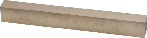 Cleveland - M42 Cobalt Rectangular Tool Bit Blank - 3/8" Wide x 1/2" High x 4" OAL, 2 Beveled Ends, 10° Bevel Angle, Ground - Exact Industrial Supply