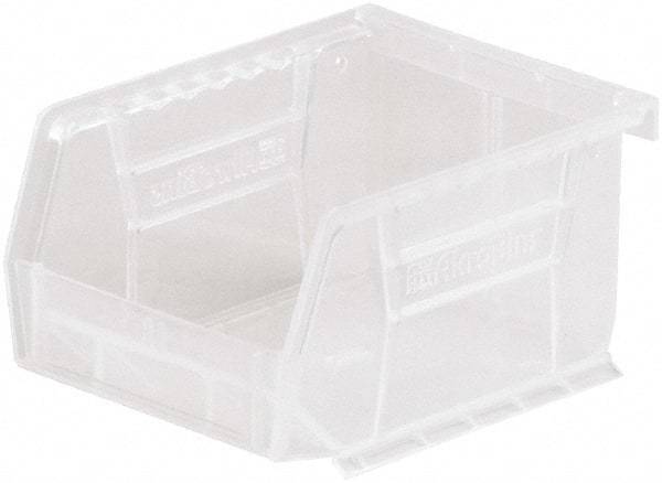 Akro-Mils - 10 Lb. Load Capacity, 5-3/8" Deep, Clear Polymer Hopper Stacking Bin - 3" High x 4-1/8" Wide x 5-3/8" Long - Top Tool & Supply