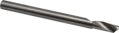 Accupro - 8mm Cutting Diam x 20mm Length of Cut, 1 Flute, Upcut Spiral Router Bit - Uncoated, Right Hand Cut, Solid Carbide, 100mm OAL x 8mm Shank Diam, Single Edge, 22° Helix Angle - Top Tool & Supply