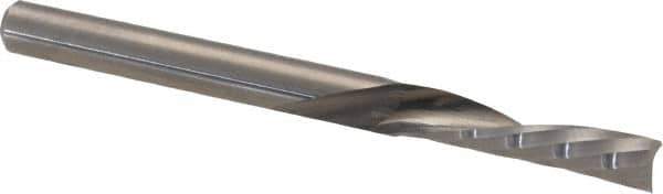 Accupro - 1/8" Cutting Diam x 1/2" Length of Cut, 1 Flute, Downcut Spiral Router Bit - Uncoated, Right Hand Cut, Solid Carbide, 1-1/2" OAL x 1/8" Shank Diam, Single Edge, 21° Helix Angle - Top Tool & Supply