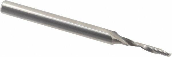 Accupro - 3mm Cutting Diam x 18mm Length of Cut, 1 Flute, Upcut Spiral Router Bit - Uncoated, Right Hand Cut, Solid Carbide, 75mm OAL x 6mm Shank Diam, Single Edge, 21° Helix Angle - Top Tool & Supply