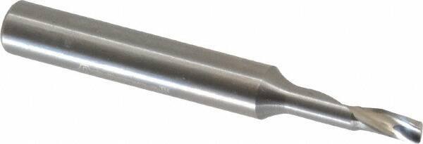 Accupro - 1/8" Cutting Diam x 1/4" Length of Cut, 1 Flute, Upcut Spiral Router Bit - Uncoated, Right Hand Cut, Solid Carbide, 2" OAL x 1/4" Shank Diam, Single Edge, 21° Helix Angle - Top Tool & Supply