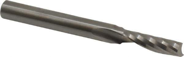 Accupro - 7/32" Cutting Diam x 3/4" Length of Cut, 1 Flute, Upcut Spiral Router Bit - Uncoated, Right Hand Cut, Solid Carbide, 2-1/2" OAL x 1/4" Shank Diam, Single Edge, 21° Helix Angle - Top Tool & Supply