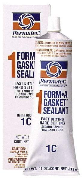 Permatex - 11 oz Tube Brown Rosin Gasket Sealant - -65 to 400°F Operating Temp, 24 hr Full Cure Time - Top Tool & Supply