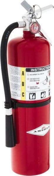 Amerex - 4-A:80B:C Rated, Dry Chemical Fire Extinguisher - 10Lb, 5" Diam x 20" High, 21' Discharge in 20 sec, Steel Cylinder - Top Tool & Supply