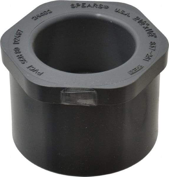 Value Collection - 2-1/2 x 1-1/2" PVC Plastic Pipe Reducer Bushing - Schedule 80, Spig x Soc End Connections - Top Tool & Supply