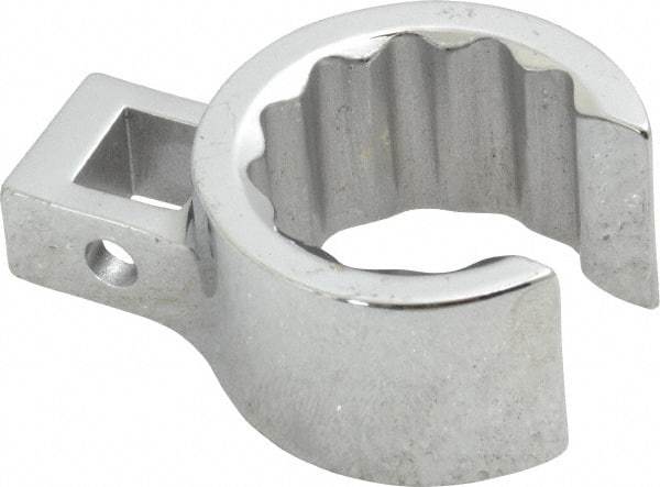 Proto - 15/16" 12 Point 3/8" Drive Chrome Flare Nut Crowfoot Wrench - 1-3/8" Head Diam x 3/4" Head Thickness, 1-1/2" OAL - Top Tool & Supply